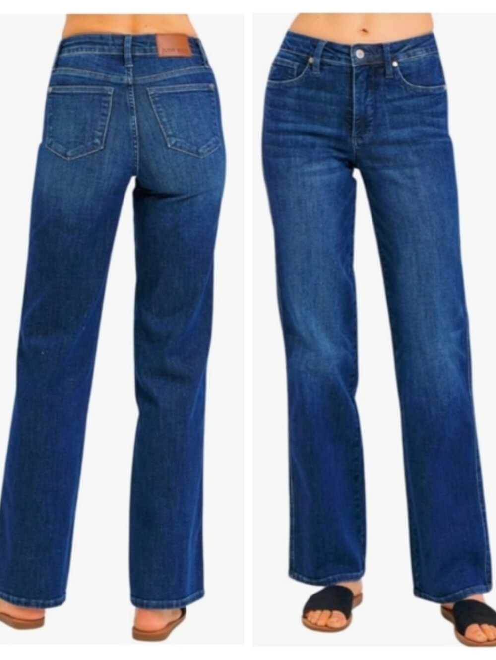 Judy Blue Mid Rise Tummy Control Straight Jeans Women's 15/32 Classic Effortless
